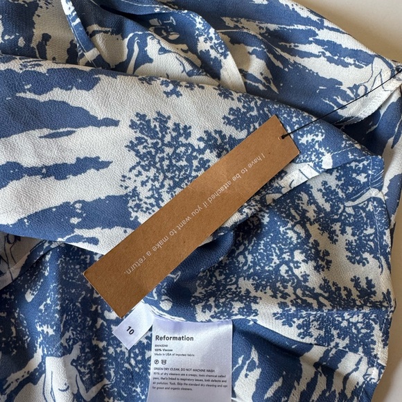 Reformation Naked Lunch Print Blue and White Maxi Dress - Picture 6 of 15